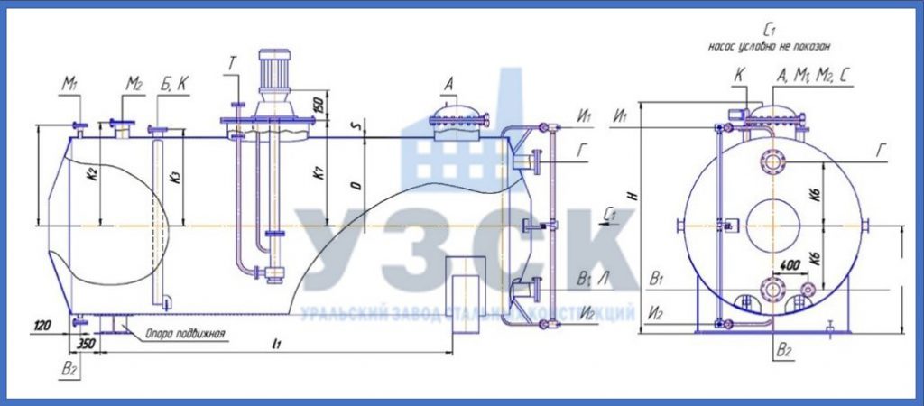 Чертеж емкости ГКК в Воронеже
